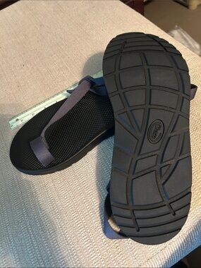Chaco unisex Black Footbed with navy Straps Sandal